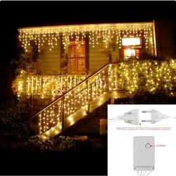 5M Christmas Garland LED Curtain Icicle String Lights Droop 0.4-0.6m AC 220V Garden Street Outdoor Decorative Holiday Light