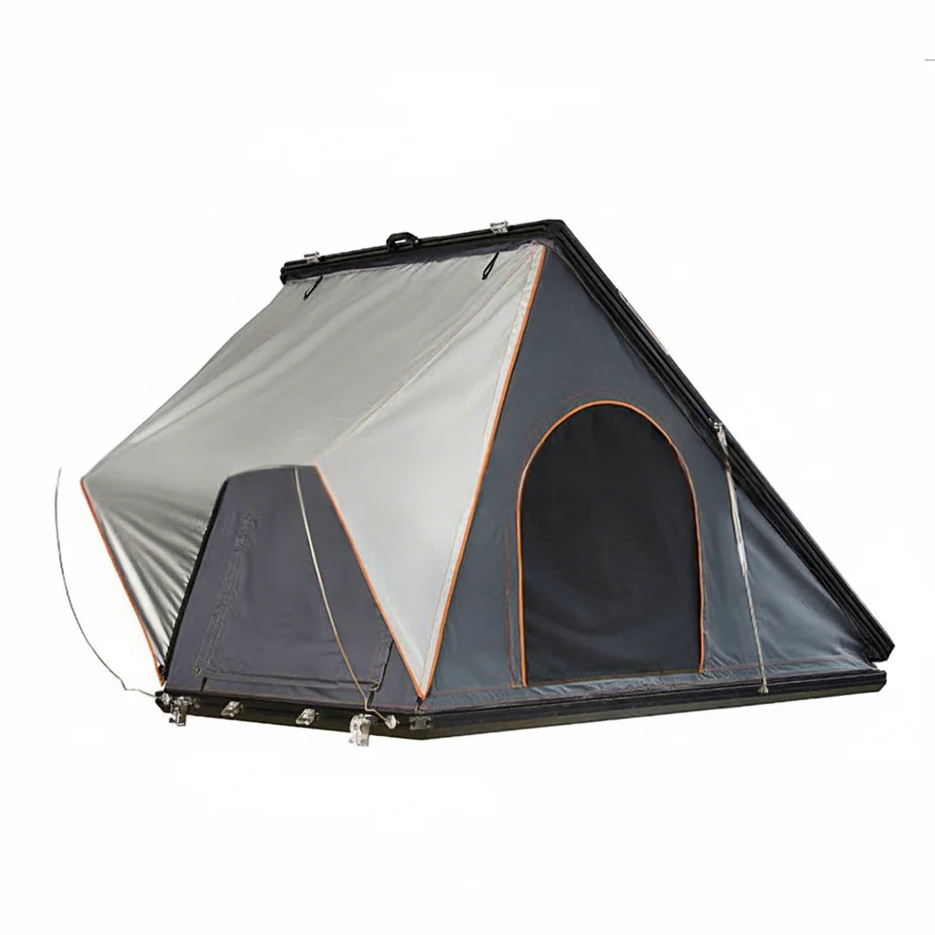 Triangular Aluminum Alloy Roof Top Tent Outdoor Four-Season 2000-3000mm Waterproof Oxford Canvas 2 Person Easy Install Single