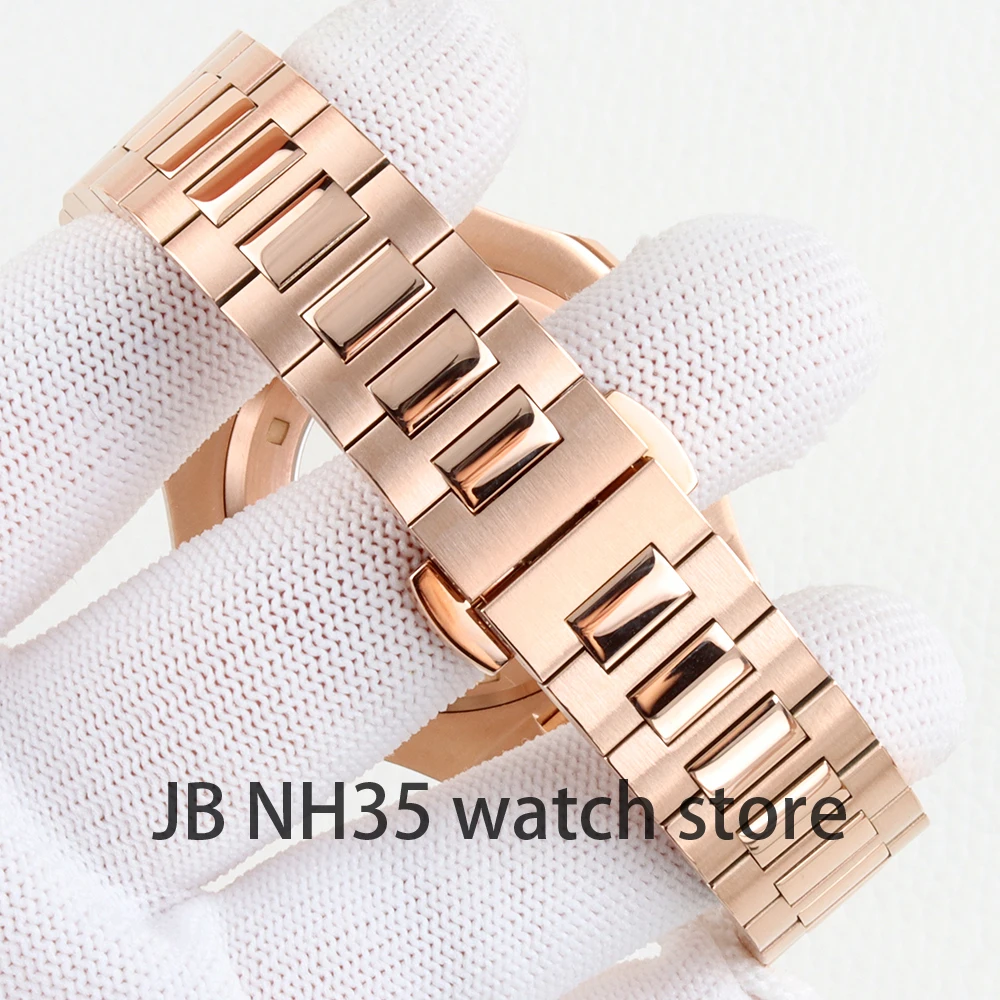 40mm Rose Gold/Black 316L Stainless Steel Watch Case For Nautilus NH35 NH36 NH38 Movement 29.8mm Dial Modified Watch Accessories