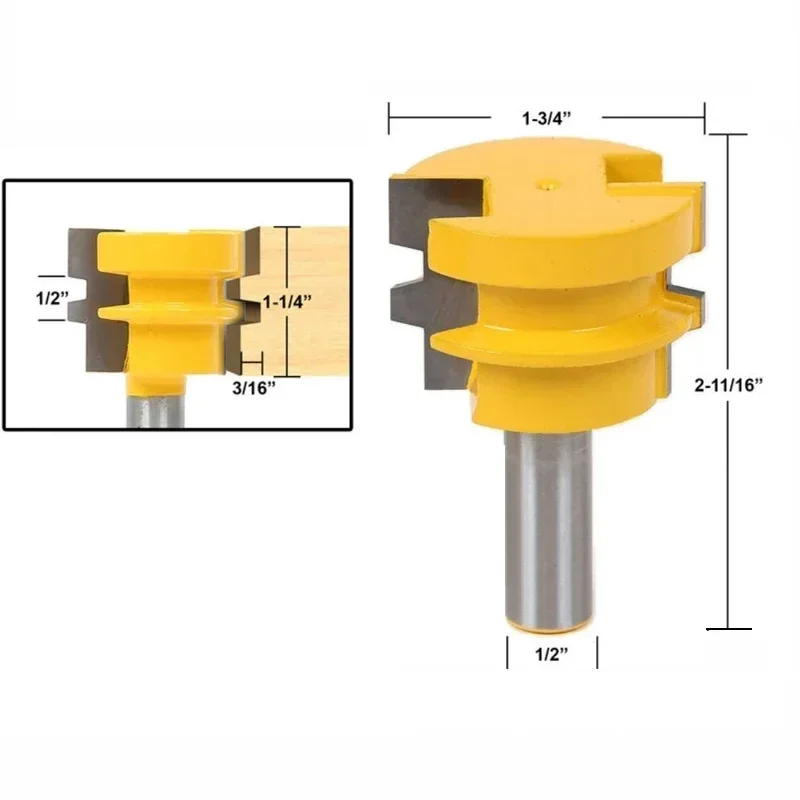 1pc 12mm 12.7mm Shank 1/2 Inch Glue Joint Router Bit Tenon Milling Cutter for Wood Reversible Woodworking Chisel