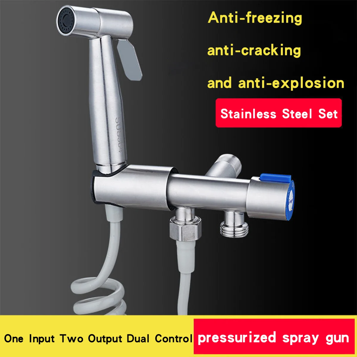 

Handheld Bidet Sprayer for Toilet, Stainless Steel Metal Made Baby Cloth Diaper Spraying Kit, Bathroom Toilet Bidet Attachment S