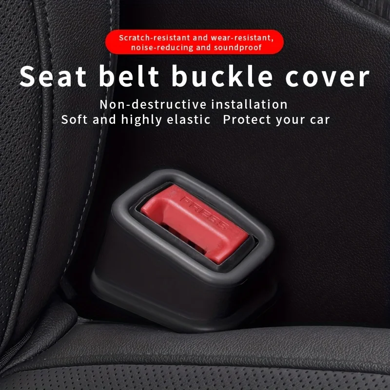 

2pcs Car Seat Belt Buckle Anti Scratch Seatbelt Button Protector Cover Universal Silicone Seatbelt Carabiner Protective Cover