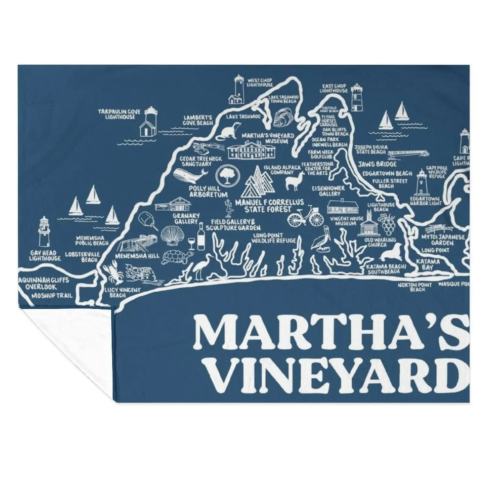 

Martha's Vineyard Map Throw Blanket Sleeping Bag Decorative Sofa Baby heavy to sleep Blankets