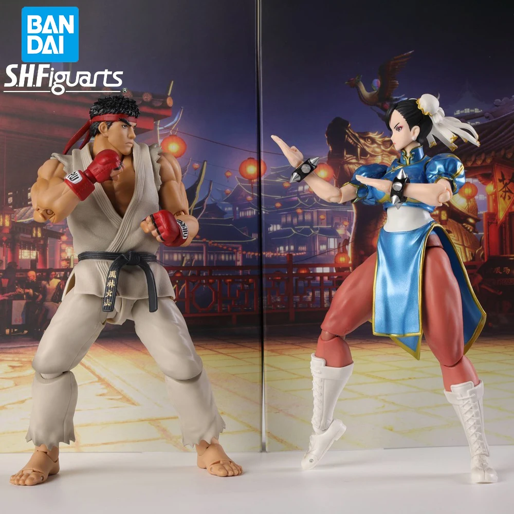 

Женская Оригинальная фигурка BANDAI shфигурка уличного истребителя, 2 шт., шунь ли Ри, аниме, оригинальная игрушка-модель