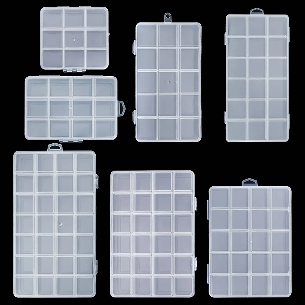 

Plastic Storage Box 9-20 Grid With Slot Beaded Anti-string Grid Jewelry Classification Parts Division Box Jewelry Box Organizer