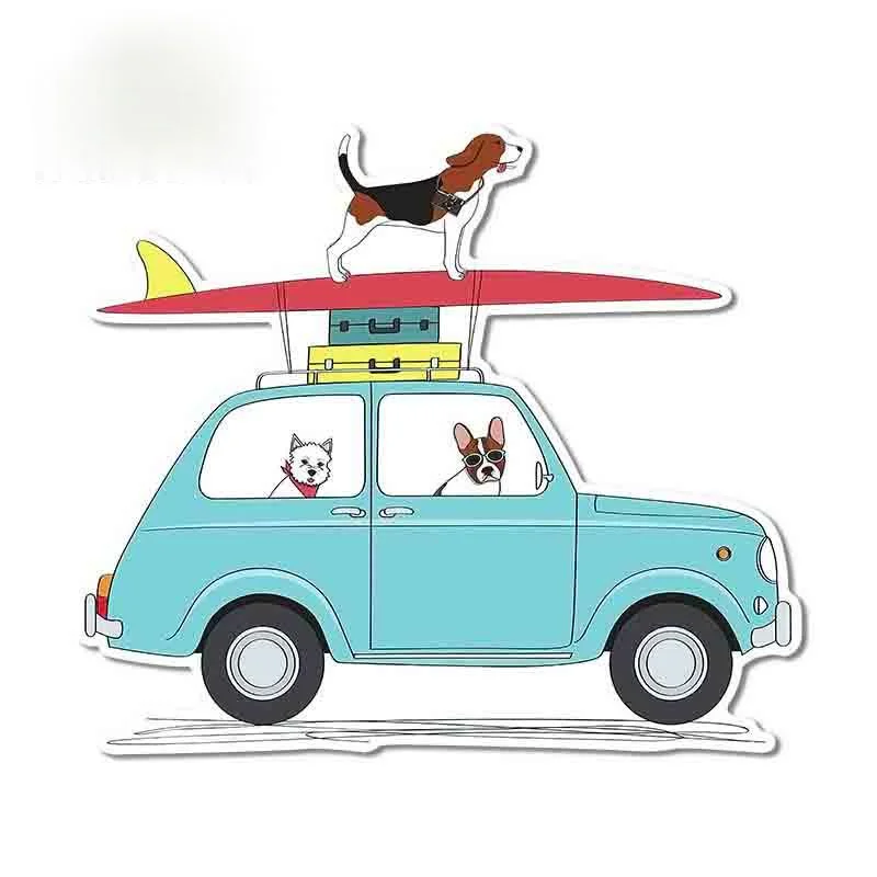 

Car Stickers Decor Motorcycle Decals for Dog Surfing Puppy Surf Decorative Accessories Creative Sunscreen Waterproof PVC M77