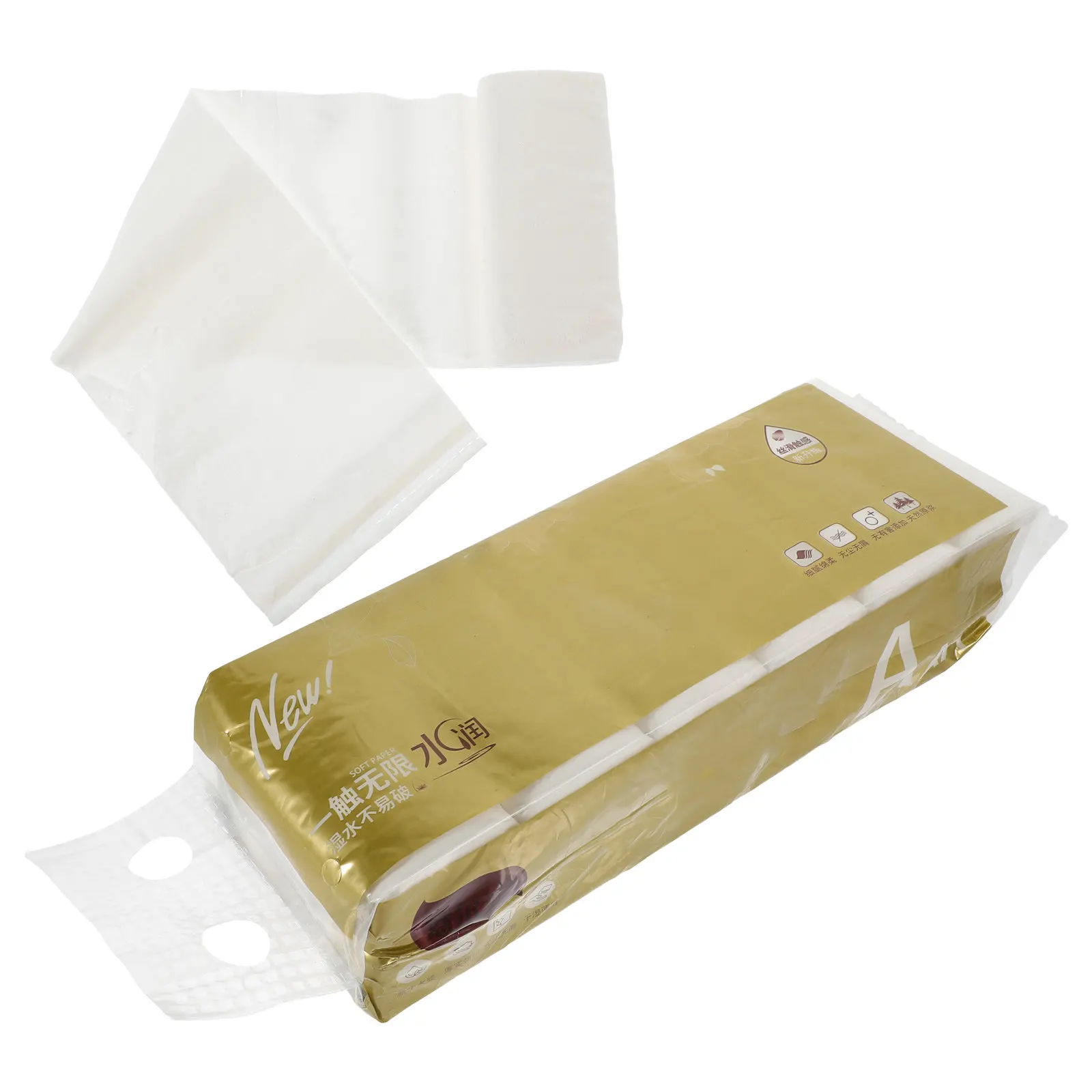 12 Rolls Coreless Household Roll Paper 5-Layer Soft Strong Absorbent Toilet Paper Made from Wood Pulp for Home Office Hotel Use view 2