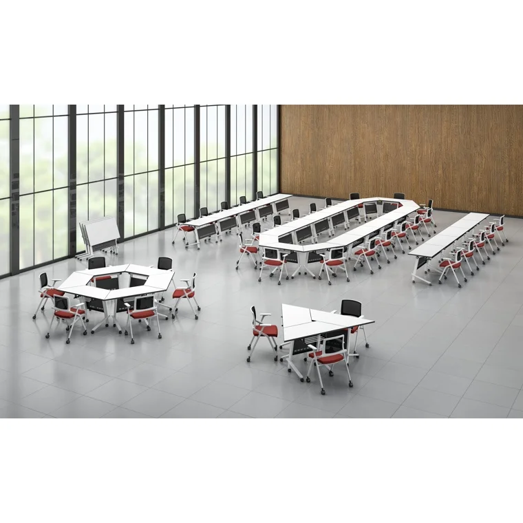 Modern Modular Steel Flip Top Table for Commercial Use in Multipurpose Halls