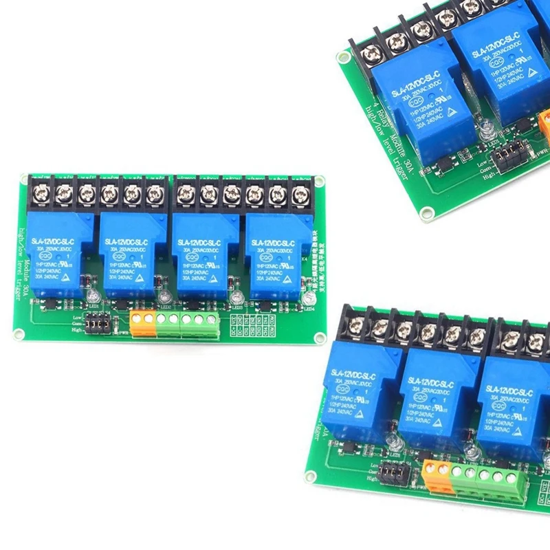 

4 Channel Relay Module 30A With Optocoupler Isolation Supports High And Low Triger Trigger For Smart Home