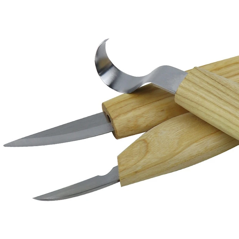 Cuchillo para tallar madera, cincel para tallar, cortador de madera con bordes afilados de acero, cinceles de gubia, juego de herramientas para tallar carpintería DIY