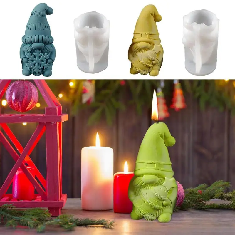 Gnome Molds For Clay Dwarf Candle Making Mould Valentine's Day Candle Mold For Candle Making 3D Silicone Molds For Resin Casting