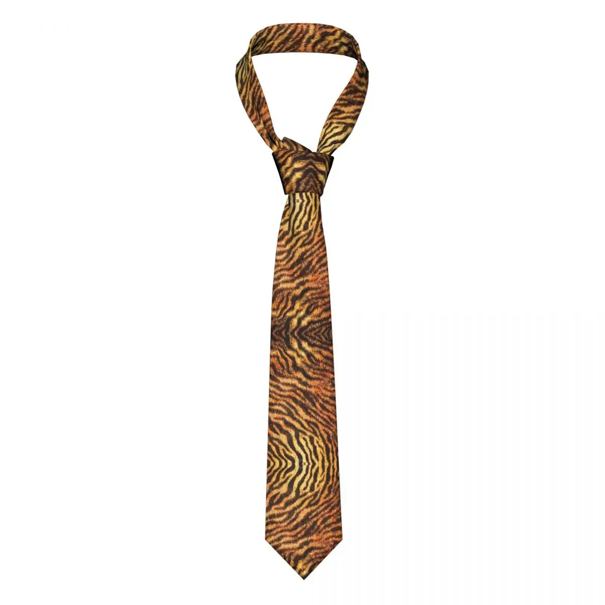 

Bengal Tiger Fur Wildlife Print Pattern Necktie Men's Customized Silk Animal Skin Leopard Fur Neck Tie for Wedding