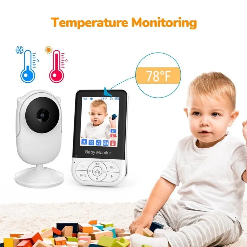 SUPERDEALS 1set 2.8-Inch Baby Monitor New Wireless Home Intelligent Baby Caregiver,Ideal Choice for Novice Parents EU Plug