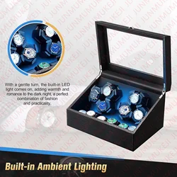 Automatic Watch Winder with 6 Storage Box Double Automatic Watch Box with Jewelry Organizer High quality Japanese Quiet Motor