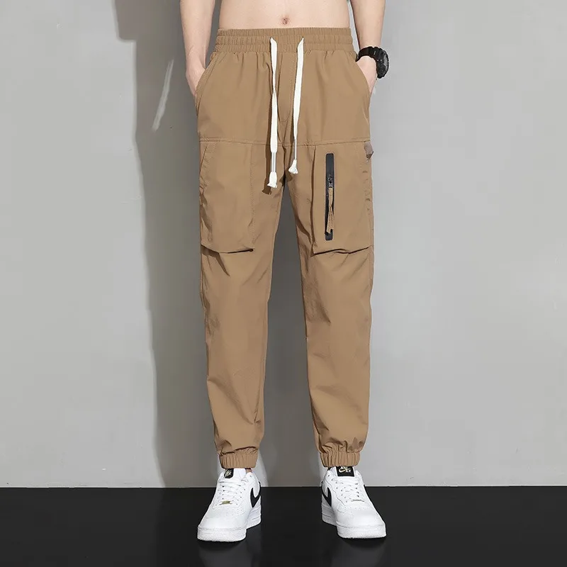 

2024 Summer Men's Casual Functional Pants Hong Kong Style 9-point Japanese Long Pants Sports Pants Men Clothing