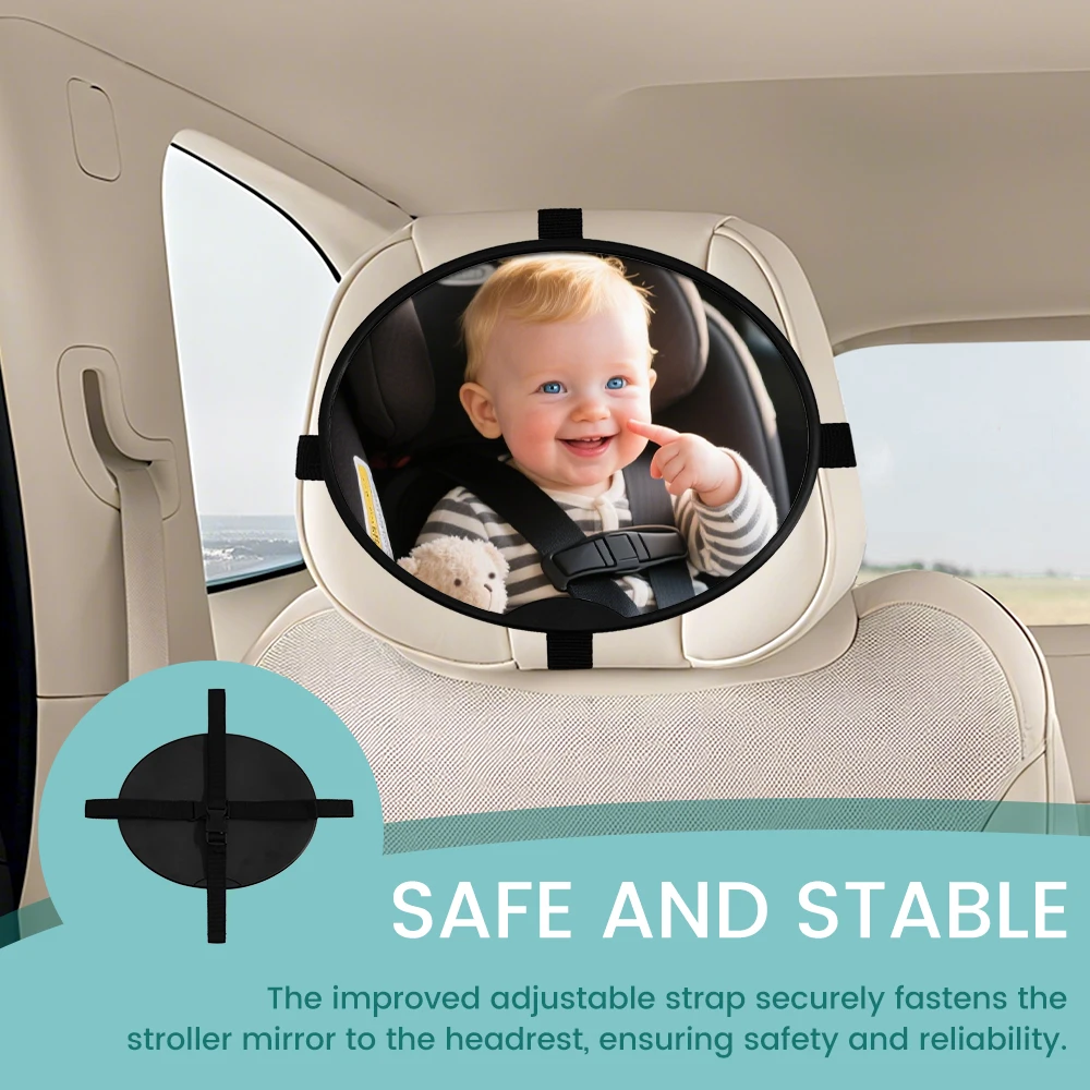 1PC Oval Baby Car Mirror for Rear Facing Infant with Wide Crystal Clear View, Car Rearview Mirror Car Baby Child Reverse Mirror