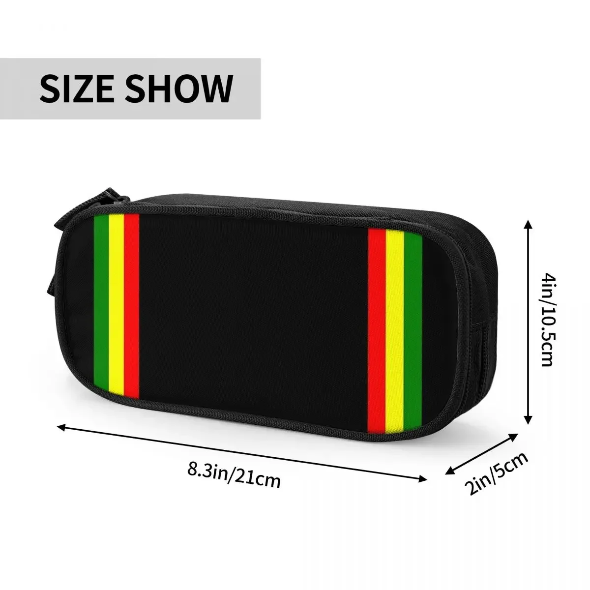 Rasta Stripe Rasta Color Pattern Pencil Cases Large Capacity Pen Bags Pen Box Pencil Pouch For Boys Girls Stationery School