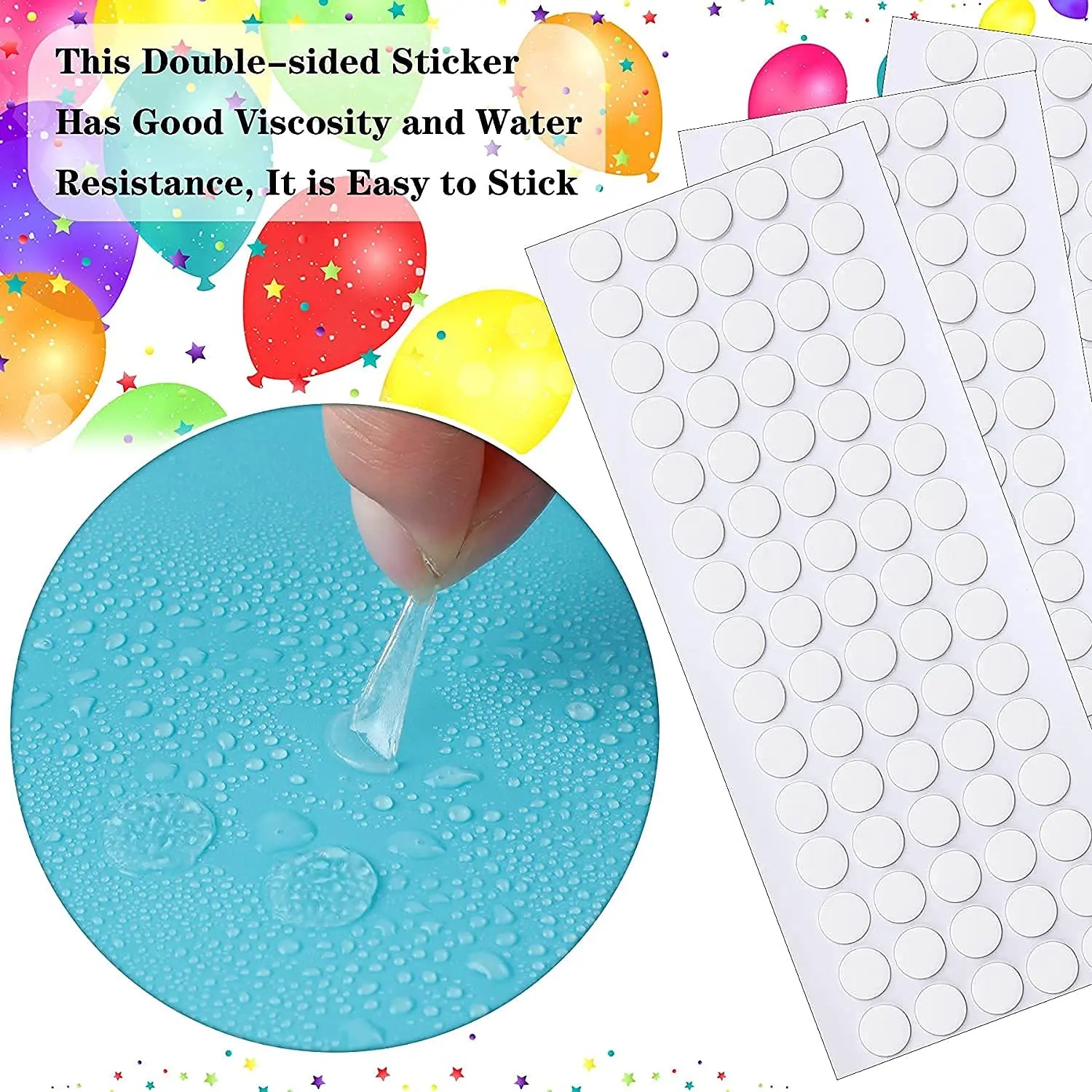 78/156pcs Adhesive Double Sided Tape Stickers Removable Round Sticky Tack No Trace Small Stickers for Festival Decoration