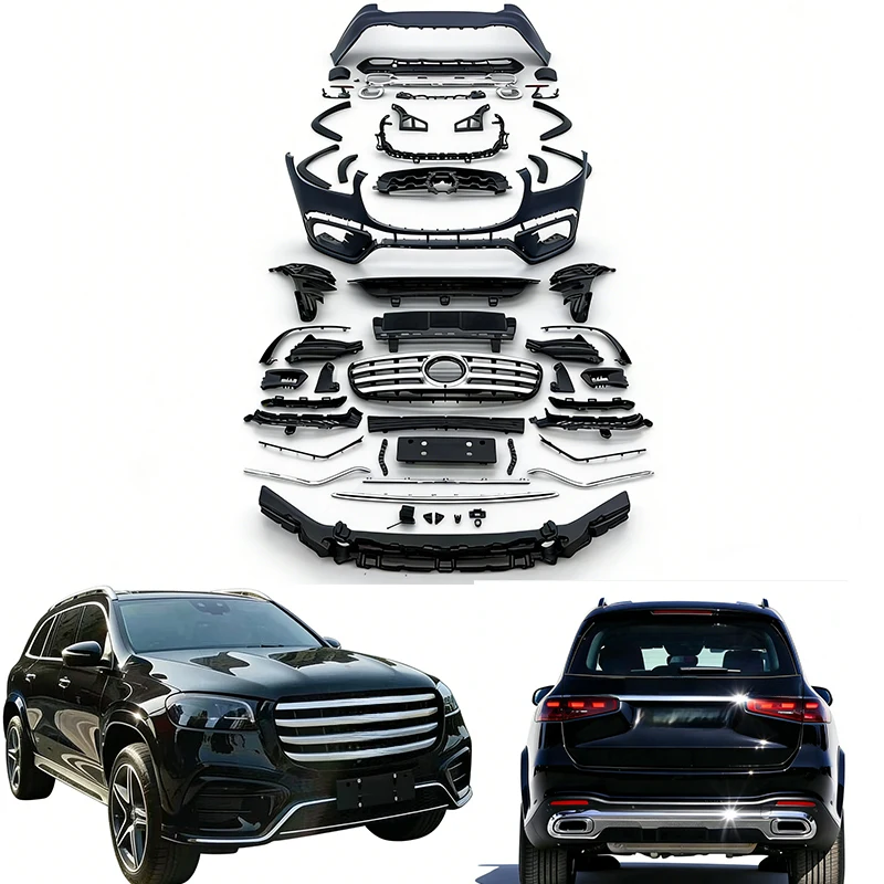 

For GLS X167 2019-2023 Upgrade to 2025 W167 GLS450 Style Full Facelift Body Kit Front Bumper Set