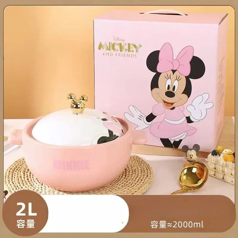 New Disney cartoon animation Mickey Minnie casserole 2.5L household soup stew pot high temperature resistance ceramic casserole