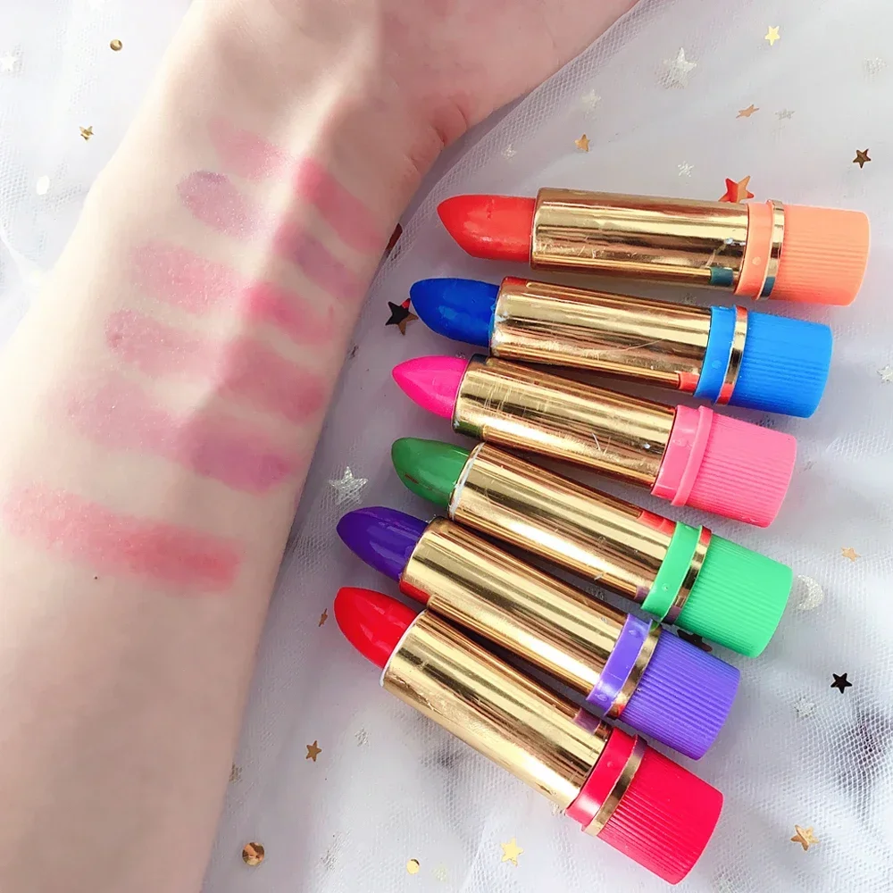 6Pcs/Lot Magic Spotting Fashion Style Color Lipstick Color Long Lasting Lip Liner Tube Butterfly Color Lipstick Makeup Cosmetics