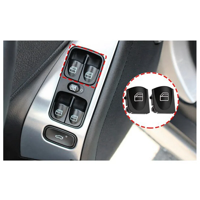 

New Arrival Window Switch Button Covers For Mercedes Benz W203 W208 C Clk Class Front Left+Right Window Switch Repair Button Cap