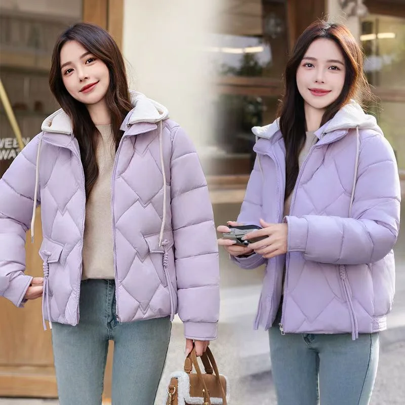 Dopamine Short Women In Cotton-padded Coat 2024 Autumn Winter Casual Loose Small Fresh Girls Joker Student Cotton-padded Clothes