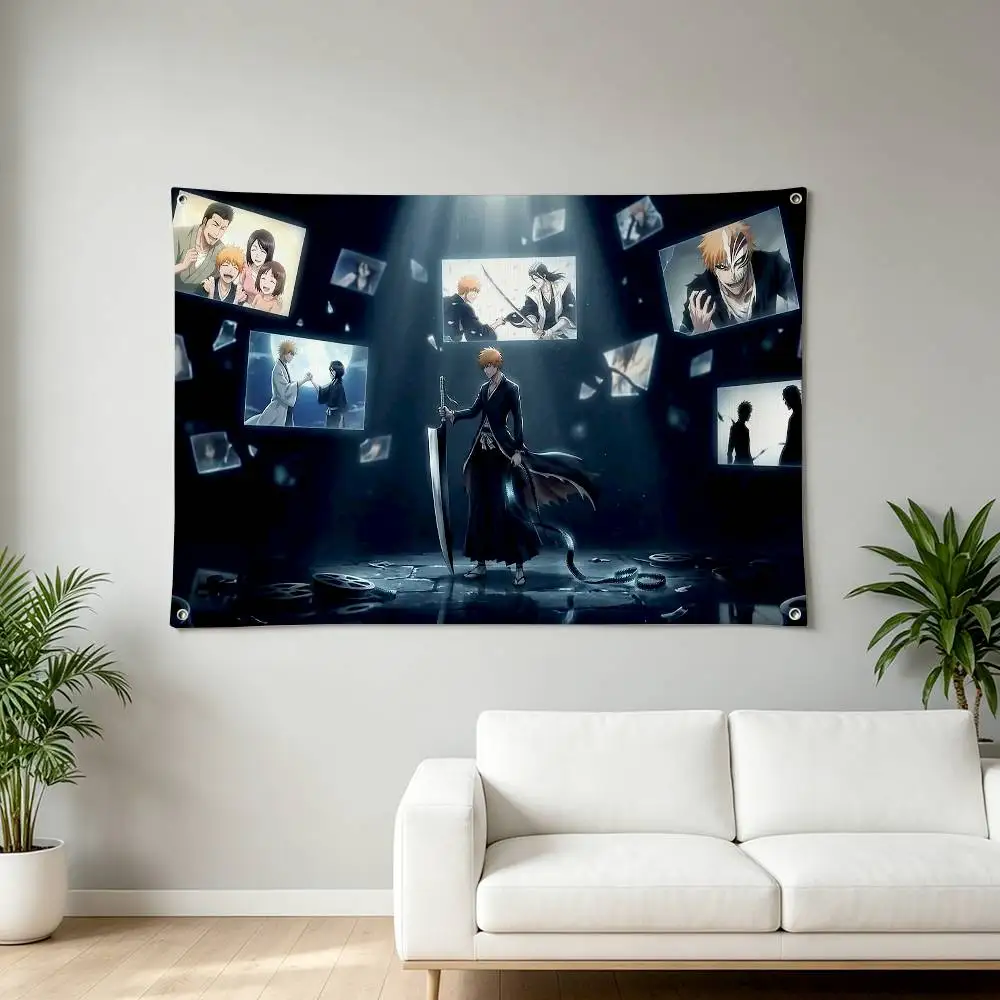 B-BLEACH Anime  Home Decor Horizontal Flag Banners Indoor Outdoor Hanging Decor for Bedroom Living Room Wall Decoration