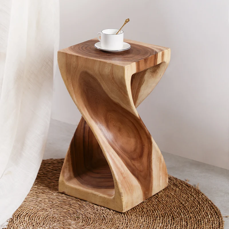 Solid Wood a Block of Wood Or Stone Log Tree Pile Stool Household Square Stool Root Carving Wood Tree  Wooden Pier Base