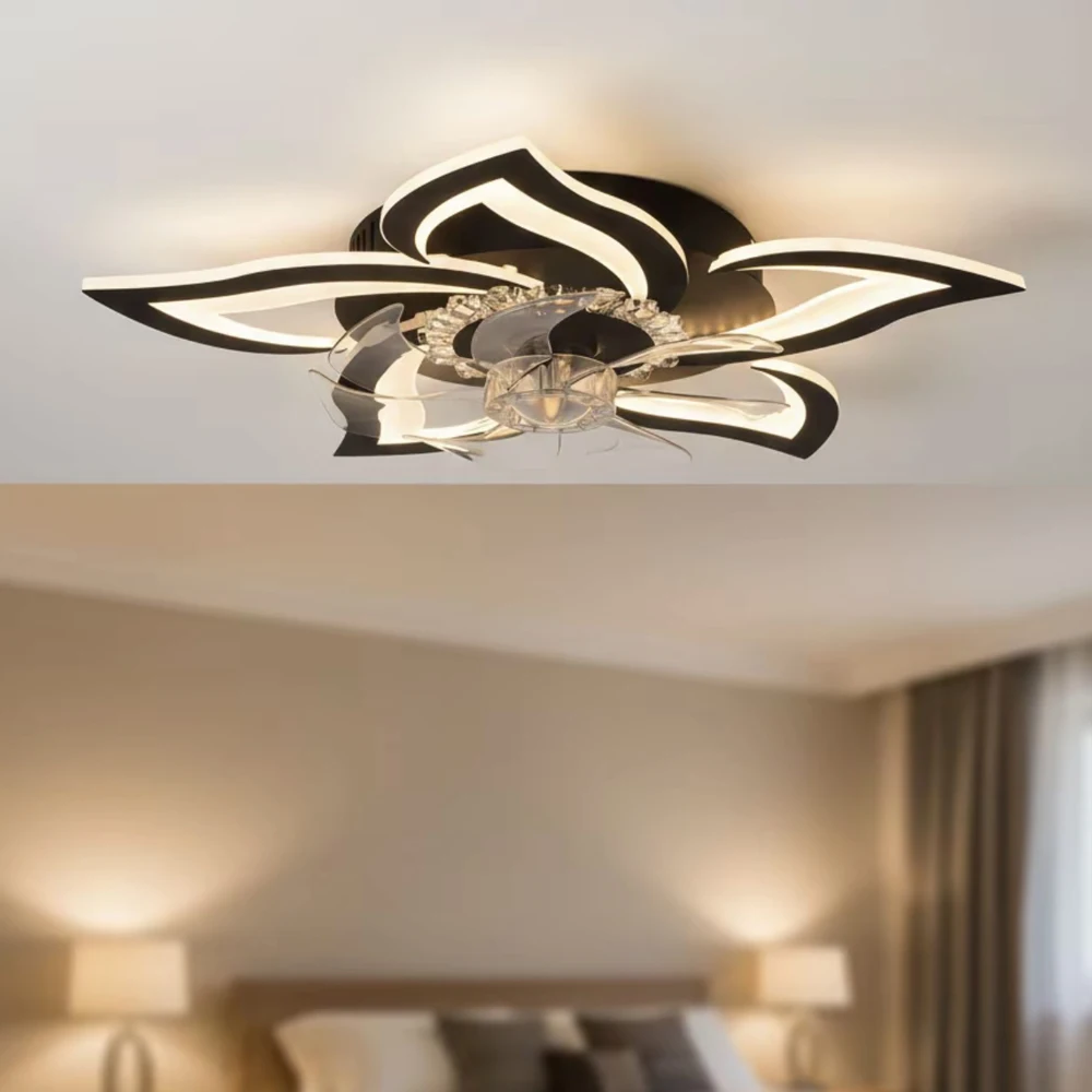

Modern Led Fan Light, 27inch Creative Five-Pointed Petal Design with Stepless Dimming and Remote Control, Suitable for Ceiling Fan Lights in Bedrooms, Living Rooms, Study Rooms, and Conference Rooms