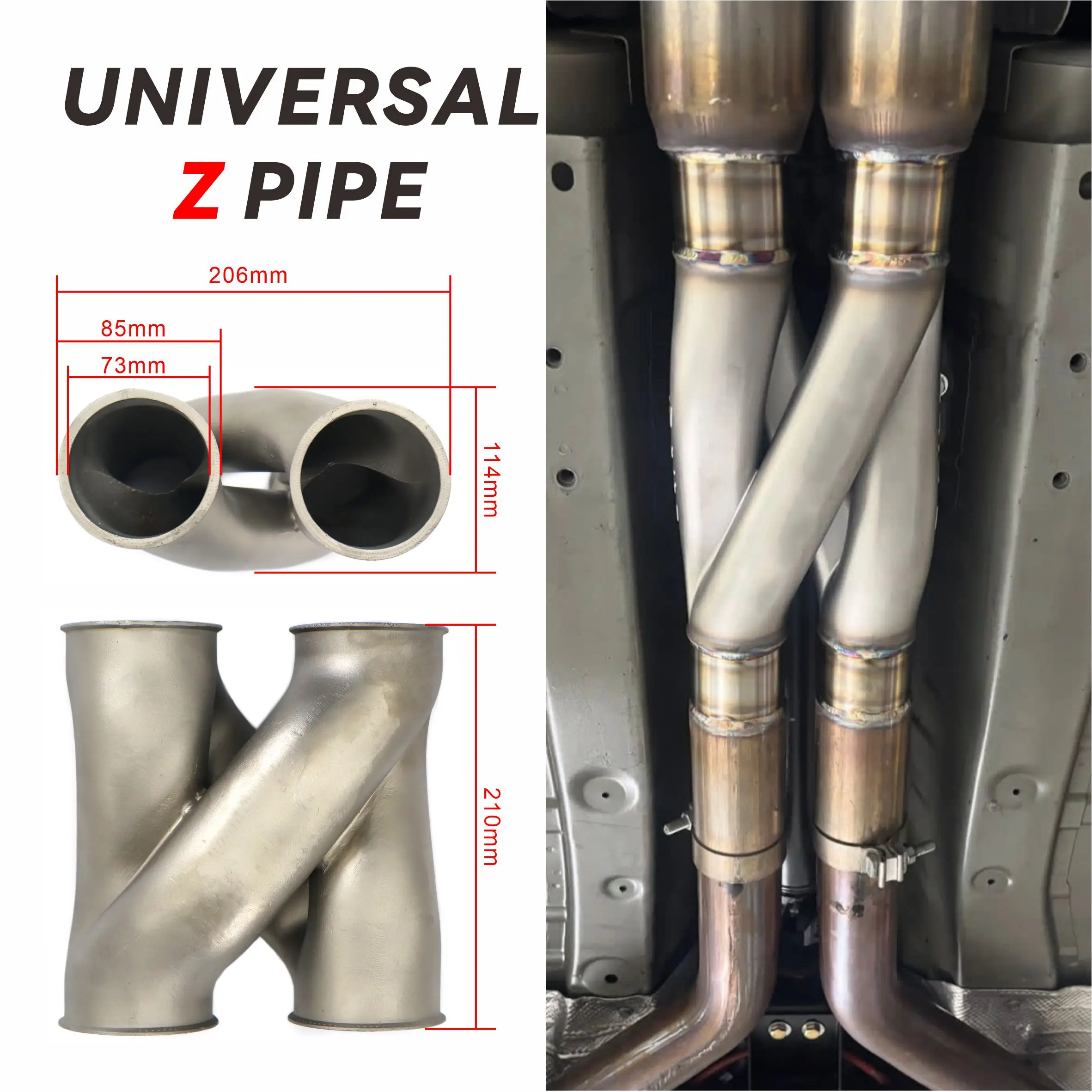 

MANX Exhaust system for Universal car Model Z pipe High precision Custom sizes available