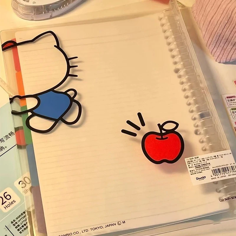 Kawaii Hello Kittys Sanrio Transparently Cover Notebooks Cute Cartoon Student Handbook Stationery Notepad Toys Girls Gifts