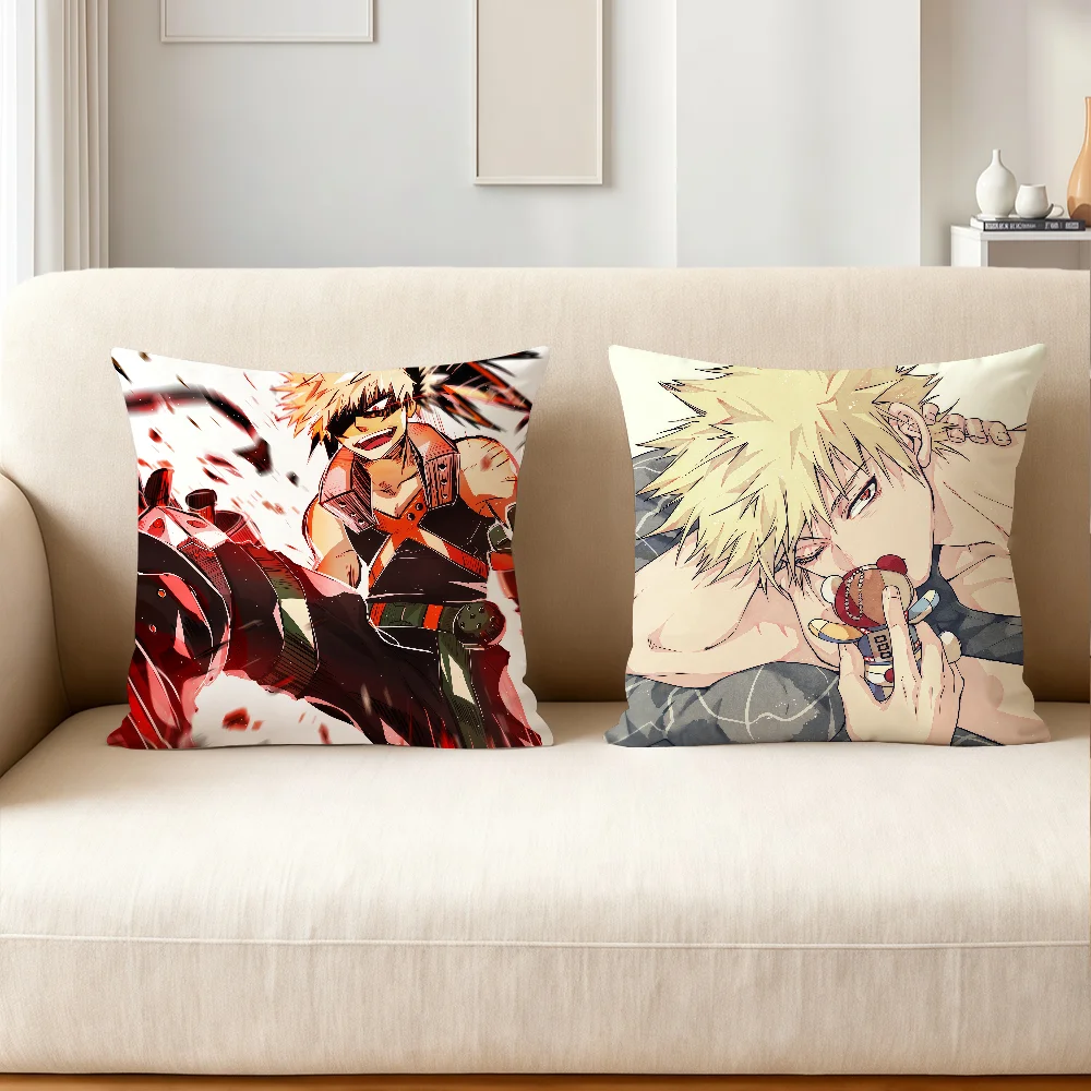 Anime My H-hero Academia Katsuki Bakugo Pillow Case  Suitable For Bedrooms Living Rooms Cars Home Decoration