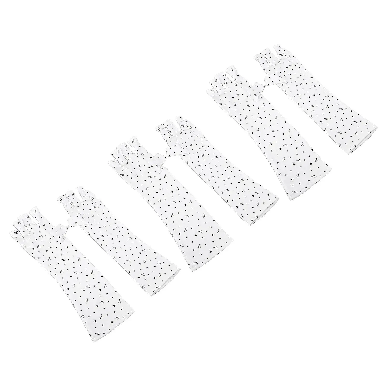 ถุงมือป้องกันรังสียูวีที่ตกแต่งเล็บเจลเครื่องเป่าแห้ง-ถุงมือทำเล็บเจลแบบไม่มีนิ้ว3คู่ป้องกันรังสีและแสง