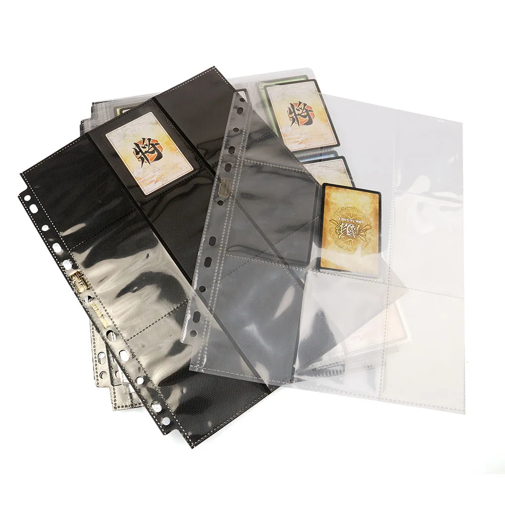 68*93mm 9-Card Protector Sleeves Pocket Gaming Trading Card Album Pages Binder Sheets for Stickers Stamps Card Page Storage