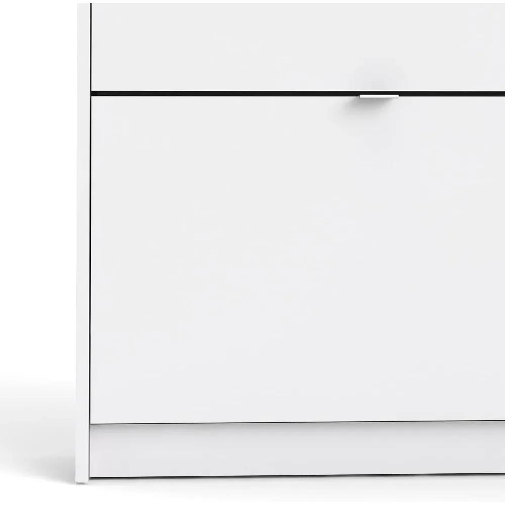 Armoire à chaussures avec 4 tiroirs pour contenir environ 12 paires de chaussures à assembler, blanc brillant