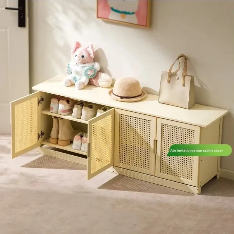Modern Modern minimalist bamboo shoe changing stool, mesh dustproof breathable door shoe cabinet, large capacity shoe storage cabinet - Aliexpress Deal