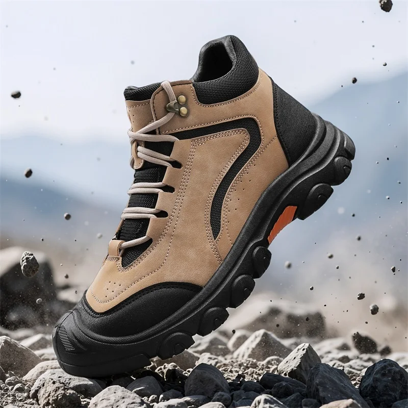 Men's Outdoor Hiking Shoes, New Spring Autumn Casual Sports Sneakers, Anti-slip Wear-resistant Mid-top Boots
