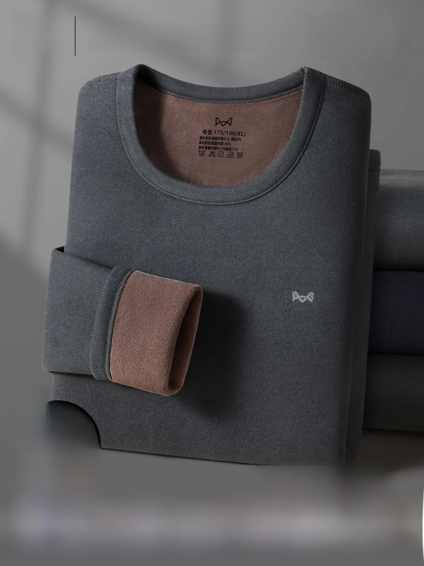 Men's Thermal Underwear Set Fleece Lined Thickened Heating Base Layer Insulation Autumn Clothes Winter Cold Resistance Suit