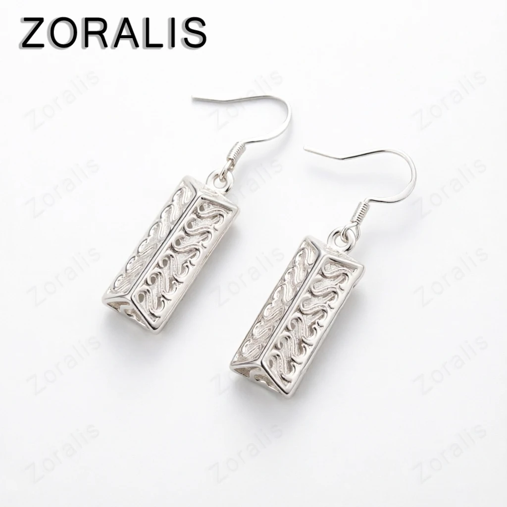 18K Gold Triangle Cube Drop Earrings For Women Party Engagement Wedding Fashion Charm Jewelry Birthday Gifts - view 4