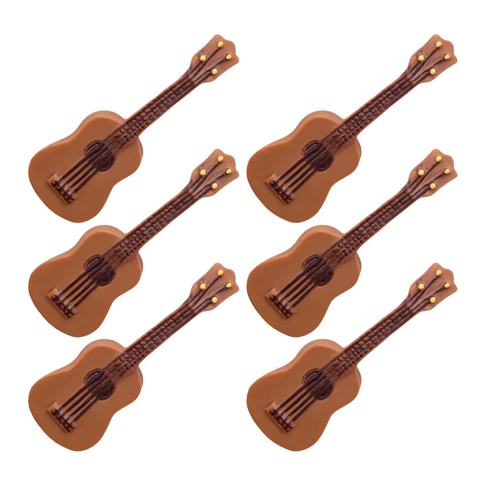 

6Pcs Miniature Guitar Ornaments Small Guitar Decorative Accessories Mini House Decoration Simulation Musical Instrument Micro