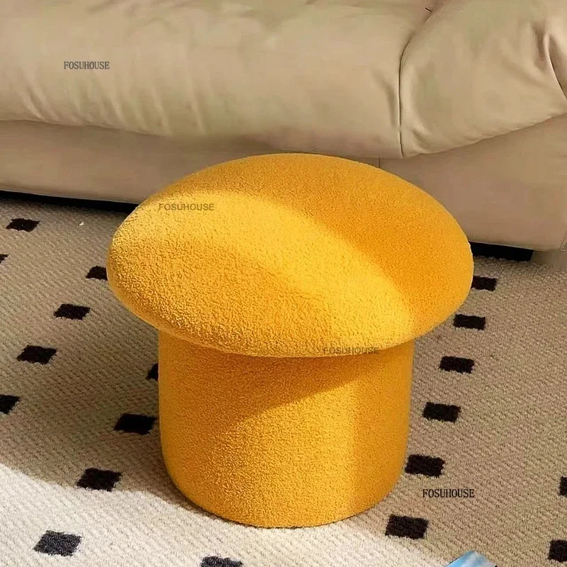 الشمال امبسوول البراز مصمم أثاث غرفة المعيشة المنزل الأحذية تغيير البراز جولة الفطر منخفضة البراز الشرفة المدخل العثمانيين