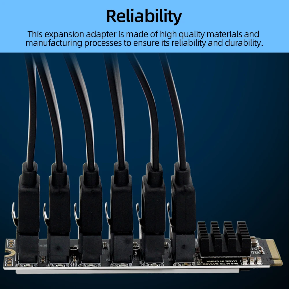 

M2 M-EKY PCIE3.0 To SATA6G Transfer Expansion Card 6 Port Adapter Card 16000 MB/s Transmission Speed for Hard Disk Support SATA