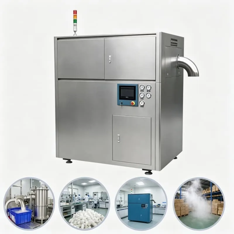 Hydraulic Dry Ice Pelletizer High Efficiency Low Noise Granulator Customized 200kg h 22mpa Pressure Blasting Cleaning Industry
