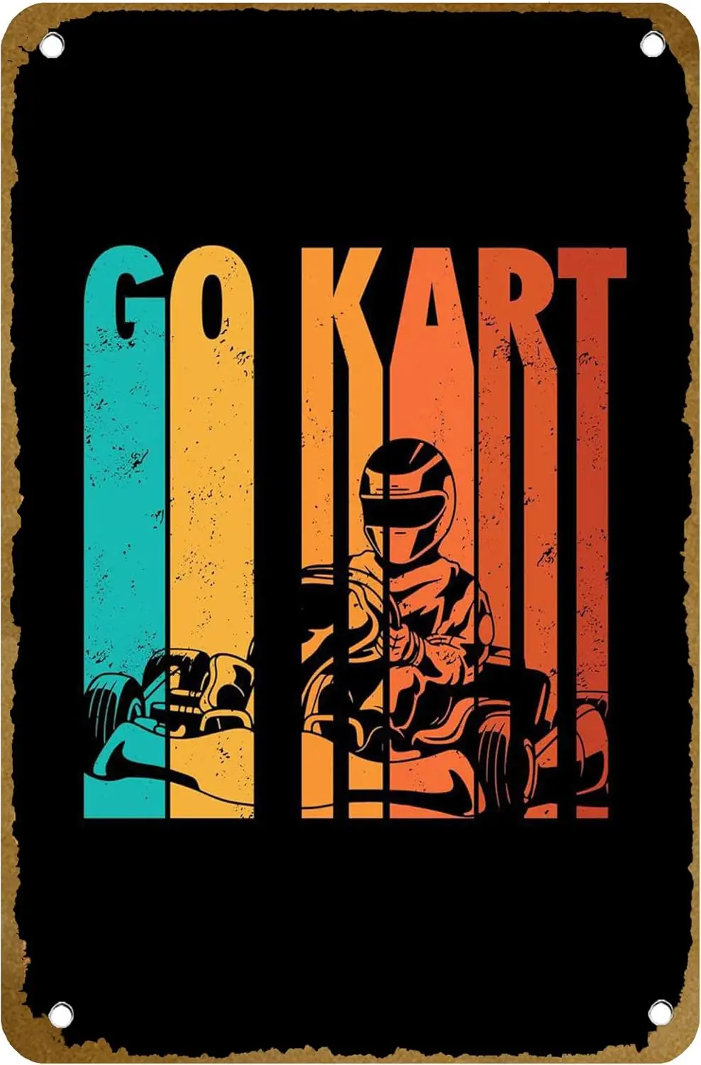 With Lots Of Love Go Kart Racing Gokart Gift Poster Vintage Metal Tin sign Logo Family Club Bar Cafe Bedroom Art Wall Decor sign