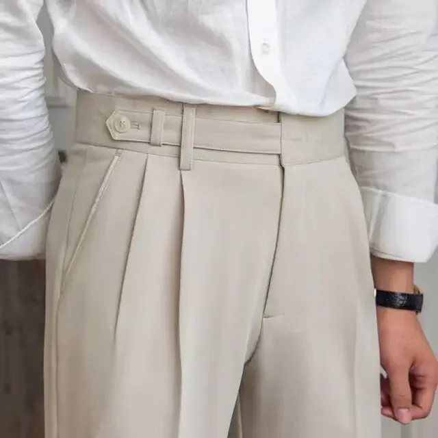 Pantalones rectos de algodón para hombre, pantalón holgado de negocios, sastrería informal, ropa de marca Z95, primavera y otoño, 2024