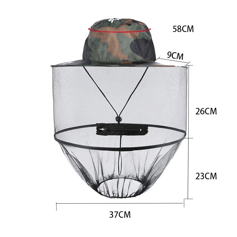 Mosquito Hat With Hidden Net Mesh Repellent Insect Bee Protection Men Women Outdoor Sunscreen Fishing Cap