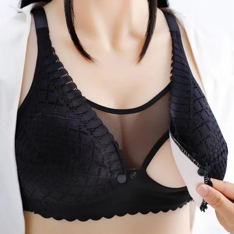 Anti-sagging Pregnant Breast Clothing Maternity Women Breastfeeding Sexy Underwear Nursing Bra Seamless Front Open Wireless