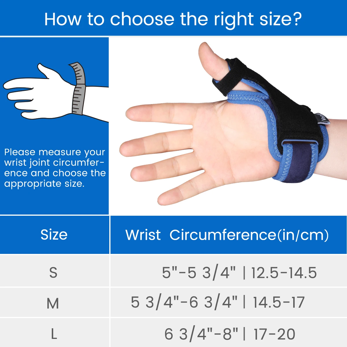 VELPEAU-Thumb Splint para dor artrite, tenossinovite, cinta com placa de suporte em forma de polvo, se endireita e esquerda