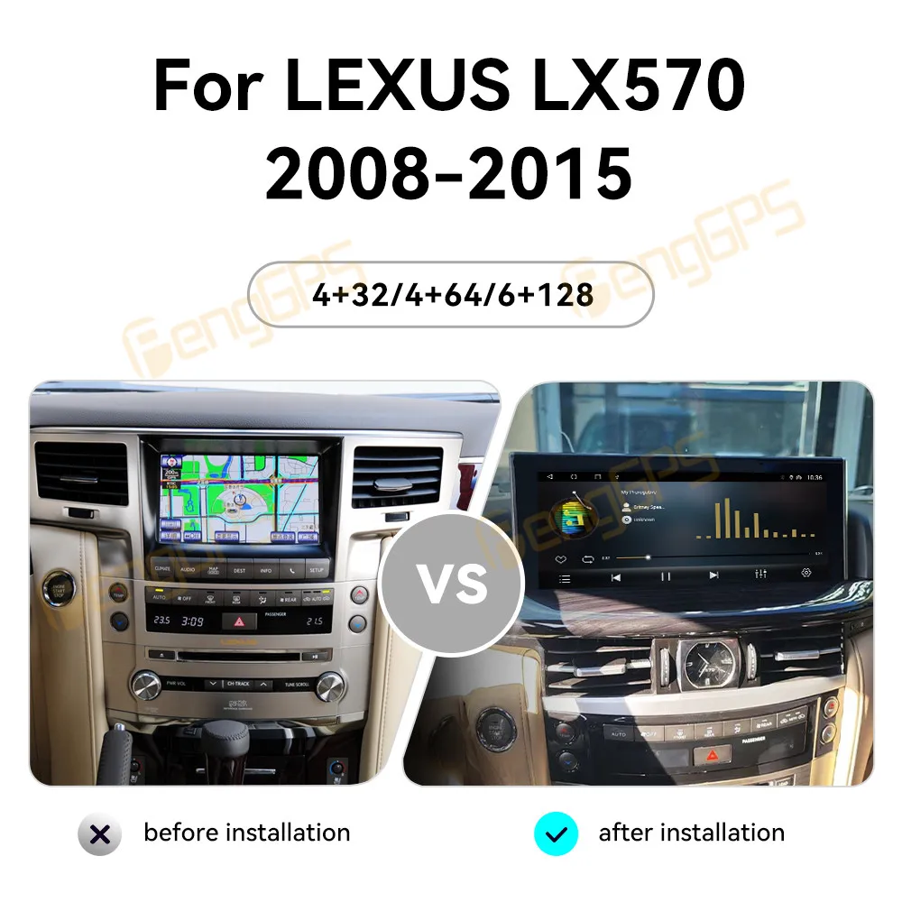 Car Stereo Radio For Lexus LX570 2008-2015 Wireless Carplay Multimedia Video Player AI Screen GPS Navigation DSP Car Accessories